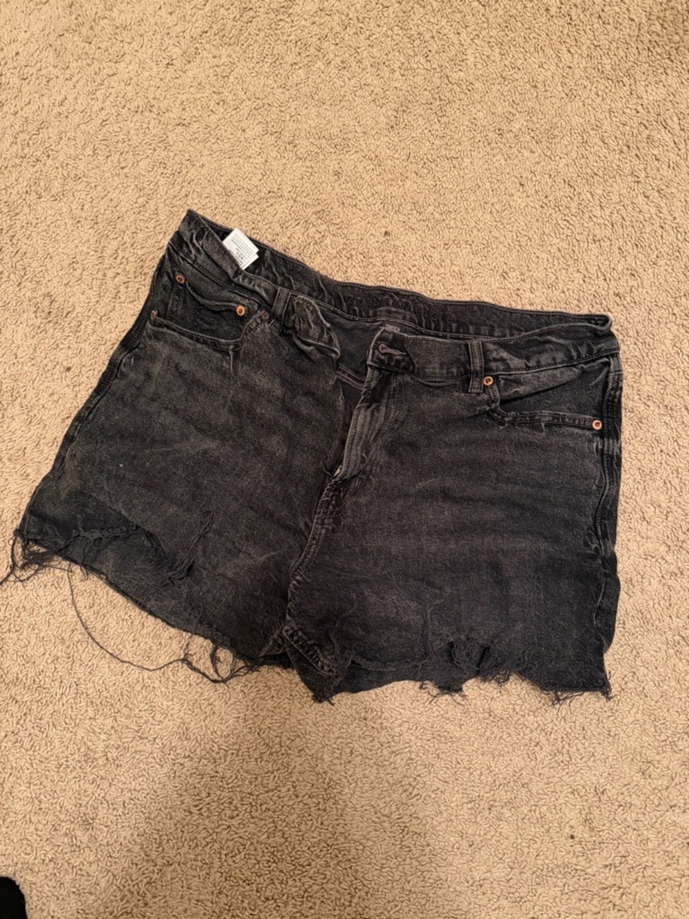 American Eagle Outfitters Black Distressed Denim Cutoff Shorts